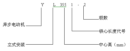 YL系列立式三相異步電動機產(chǎn)品特點及標記方法(6KV)