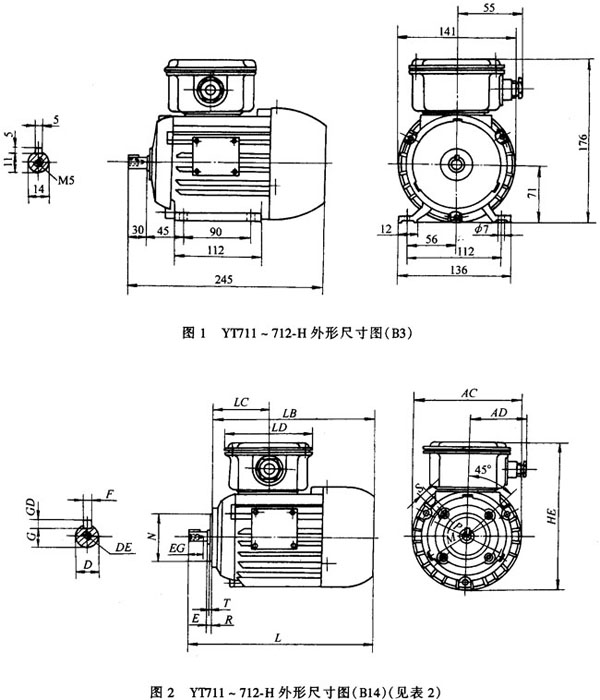 YT-H系列船用風(fēng)機用三相異步電動機
